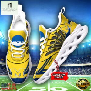 Custom Name Michigan Wolverines Team Sport Max Soul Shoes For Fans