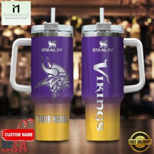 Custom Name Minnesota Vikings NFL Football Stainless Steel Tumbler 40Oz