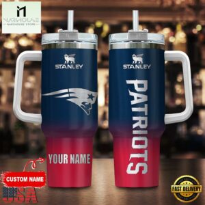 Custom Name New England Patriots NFL Football Stainless Steel Tumbler 40Oz