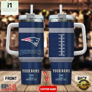 Custom Name New England Patriots Stainless Steel Tumbler 40Oz Handle For Fans