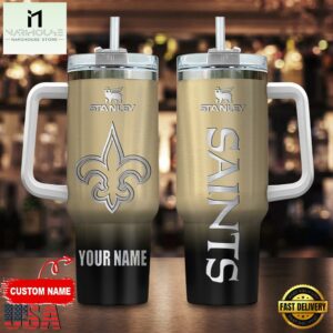 Custom Name New Orleans Saints NFL Football Stainless Steel Tumbler 40Oz