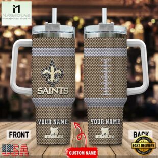 Custom Name New Orleans Saints Stainless Steel Tumbler 40Oz Handle For Fans