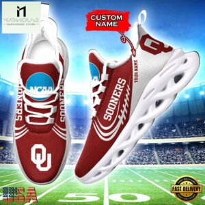 Custom Name Oklahoma Sooners NCAA Sport Team Max Soul Shoes