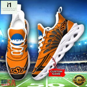 Custom Name Oklahoma State Cowboys Team Sport Max Soul Shoes For Fans