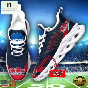 Custom Name Ole Miss Rebels Team Sport Max Soul Shoes For Fans