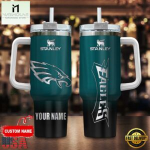 Custom Name Philadelphia Eagles NFL Football Stainless Steel Tumbler 40Oz