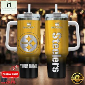 Custom Name Pittsburgh Steelers NFL Football Stainless Steel Tumbler 40Oz