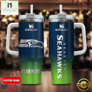 Custom Name Seattle Seahawks NFL Football Stainless Steel Tumbler 40Oz