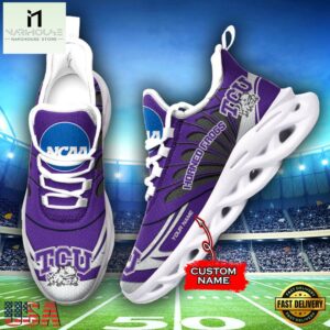 Custom Name TCU Horned Frogs Team Sport Max Soul Shoes For Fans