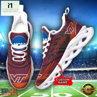Custom Name Virginia Tech Hokies Team Sport Max Soul Shoes For Fans