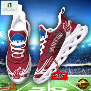 Custom Name Washington State Cougars Team Sport Max Soul Shoes For Fans