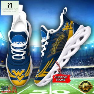 Custom Name West Virginia Mountaineers Team Sport Max Soul Shoes For Fans