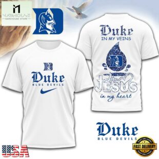 Duke Blue Devils Jesus In My Heart Unissex 3D Shirt