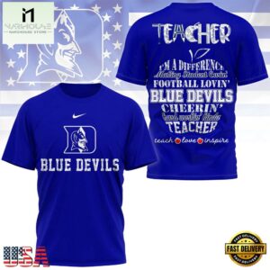 Duke Blue Devils Teacher Teach Love Inspire All Over Print Shirt