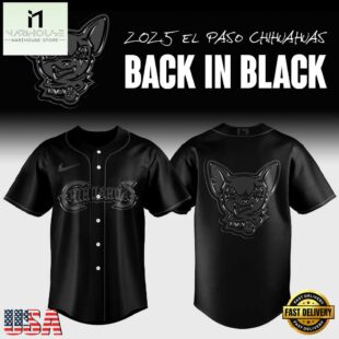 El Paso Chihuahuas MLB Back In Black Baseball Jersey For Fans