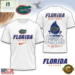 Florida Gators Jesus In My Heart Unissex 3D Shirt