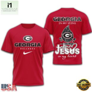 Georgia Bulldogs Jesus In My Heart All Over Print Shirt