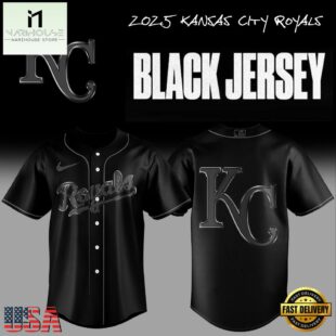 Kansas City Royals MLB Back In Black Baseball Jersey For Fans
