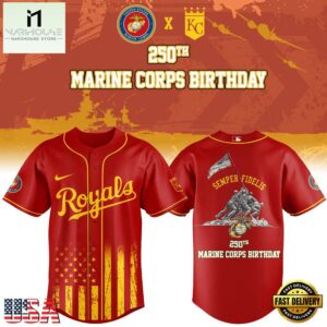 Kansas City Royals MLB x 250 U.S. ARMY Baseball Jersey Shirt