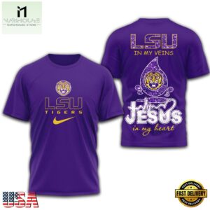 LSU Tigers Jesus In My Heart All Over Print Shirt