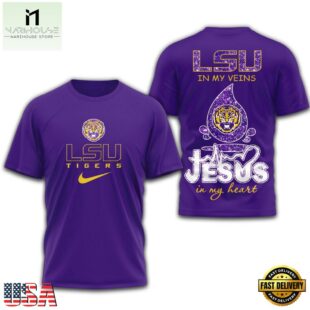 LSU Tigers Jesus In My Heart All Over Print Shirt