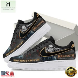 Megadeth Heavy Metal Is A Way Of Life Rock On Air Force 1 Shoes Sneaker