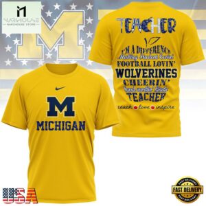 Michigan Wolverines Teacher Pride 2025 Unisex 3D Shirt
