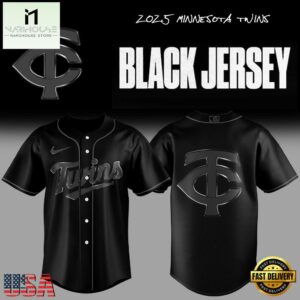 Minnesota Twins MLB Back In Black Baseball Jersey For Fans