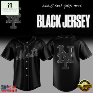 New York Mets MLB Back In Black Baseball Jersey For Fans