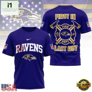 NFL Baltimore Ravens Football Team Fire Dept Design T Shirt