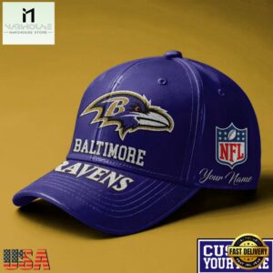 NFL Baltimore Ravens Football Team Personalized All Over Print Cap
