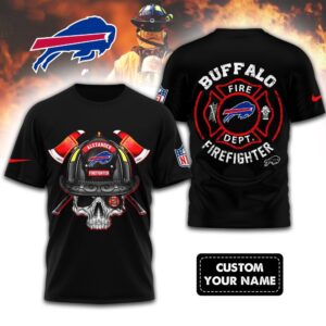 NFL Buffalo Bills Football Team Fire Fighter Unisex 3D Shirt