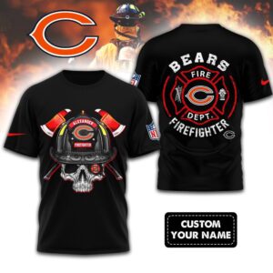 NFL Chicago Bears Football Team Fire Fighter Unisex 3D Shirt