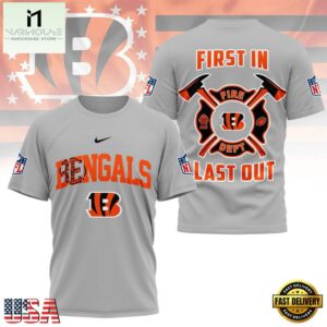 NFL Cincinnati Bengals Football Team Fire Dept Design T Shirt