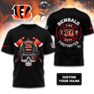 NFL Cincinnati Bengals Football Team Fire Fighter Unisex 3D Shirt