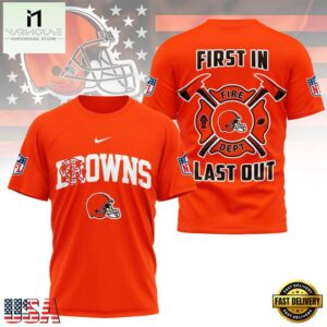 NFL Cleveland Browns Football Team Fire Dept Design T Shirt