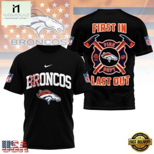 NFL Denver Broncos Football Team Fire Dept Design T Shirt