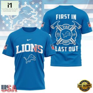 NFL Detroit Lions 2025 Fire Dept Unisex 3D Shirt