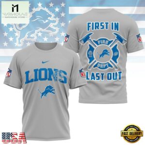 NFL Detroit Lions Football Team Fire Dept Design T Shirt