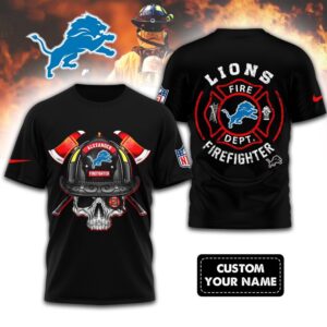 NFL Detroit Lions Football Team Fire Fighter Unisex 3D Shirt