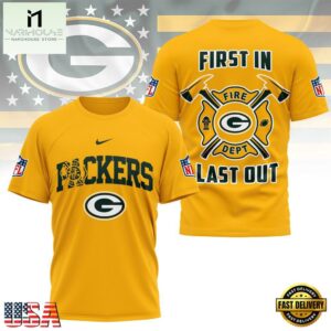 NFL Green Bay Packers Football Team Fire Dept Design T Shirt