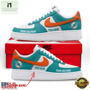 NFL Miami Dolphins Limited Edition Personalized Air Force 1 Shoes Sneaker