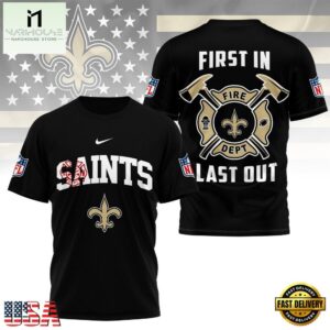 NFL New Orleans Saints 2025 Fire Dept Unisex 3D Shirt
