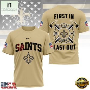 NFL New Orleans Saints Football Team Fire Dept Design T Shirt
