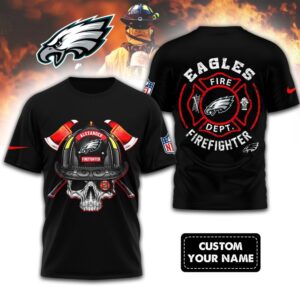 NFL Philadelphia Eagles Football Team Fire Fighter Unisex 3D Shirt