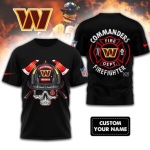 NFL Washington Commanders Football Team Fire Fighter Unisex 3D Shirt
