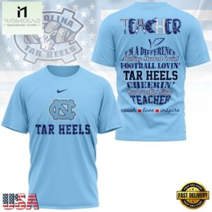 North Carolina Tar Heels Teacher Pride 2025 Unisex 3D Shirt