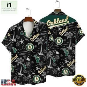 Oakland Athletics Black Tropic Summer Hawaiian Shirt
