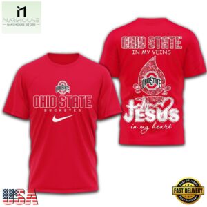 Ohio State Buckeyes Jesus In My Heart All Over Print Shirt
