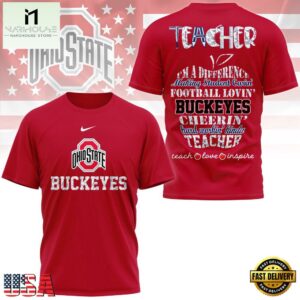 Ohio State Buckeyes Teacher Teach Love Inspire All Over Print Shirt